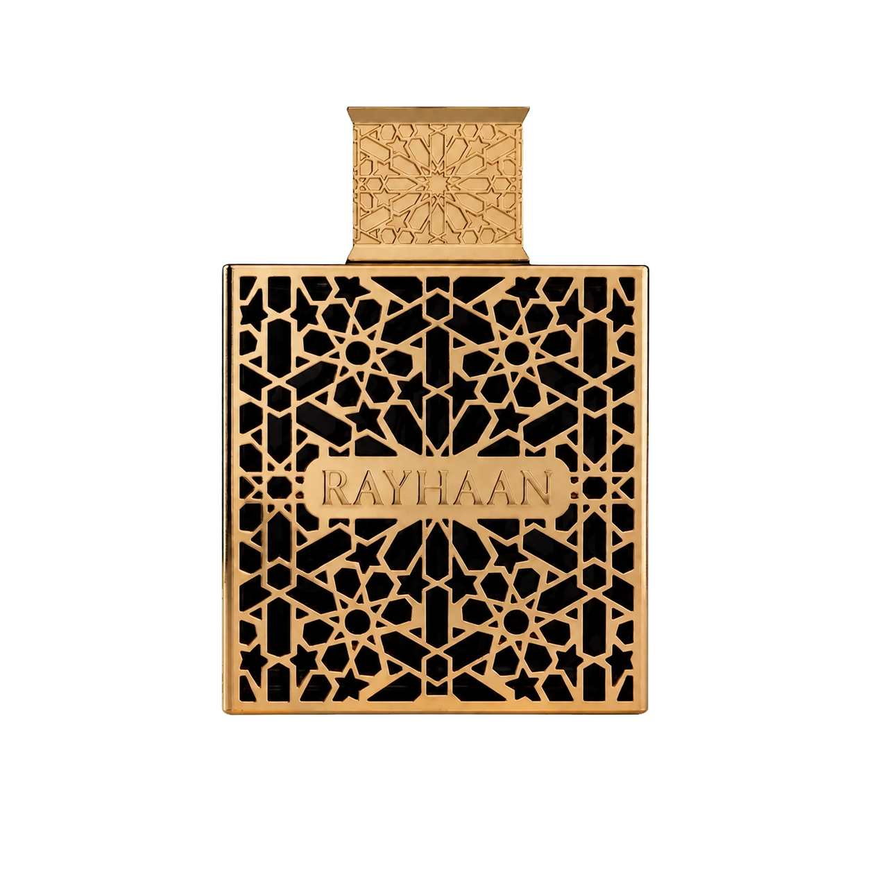 Subtle black and gold perfume bottle silhouette